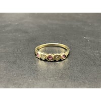 Ladies 9ct Yellow Gold Gemstones and Diamonds Ring