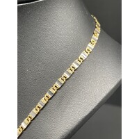 Unisex 9ct Two Tone Gold Fancy Link Necklace (Pre-Owned)