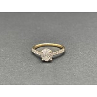 Ladies 18ct Yellow Gold Oval Diamond Engagement Ring (Pre-Owned)