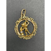 Unisex 18ct Yellow Gold Round Pendant (Pre-Owned)