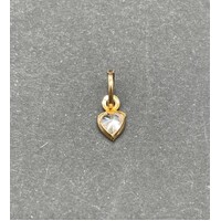 Ladies 9ct Yellow Gold Heart Shape Pendant (Pre-Owned)