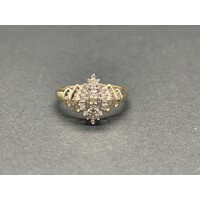 Ladies 9ct Yellow Gold Diamond Cluster Ring