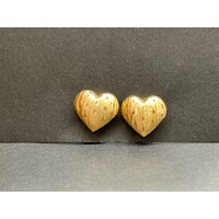 Ladies 18ct Yellow Gold Heart Shape Stud Earrings