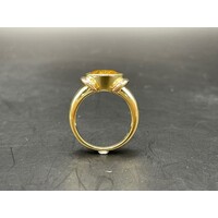 Ladies 9ct Yellow Gold Yellow Gemstone Ring