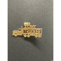 Unisex 14ct Yellow Gold 'I LOVE MY TRUCKER' Pendant