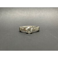 Ladies 14ct White Gold Diamond Engagement Ring