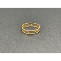 Unisex 18ct Yellow Gold Greek Pattern Ring