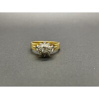 Ladies 18ct Yellow Gold Diamond Cluster Ring