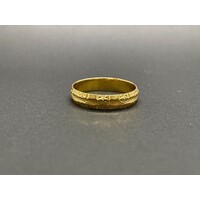 Unisex 21ct Yellow Gold Laser Cut Ring