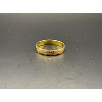 Unisex 21ct Yellow Gold Laser Cut Ring