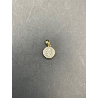 Ladies 9ct Yellow Gold Diamond Round Pendant