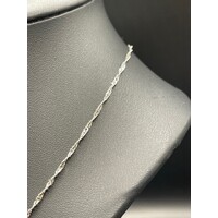 Ladies 9ct White Gold Margarita Link Necklace