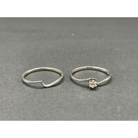 Ladies 9ct White Gold Diamond Ring Set