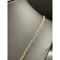 Unisex 9ct Yellow Gold cable/curb Link Chain & Cross Pendant