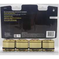 Master Lock Excell Laminated Padlock 50mm 4 Pack M5BQAU Tough Under Fire