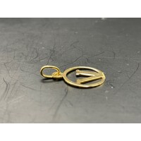 Unisex 18ct Yellow Gold Letter V Pendant