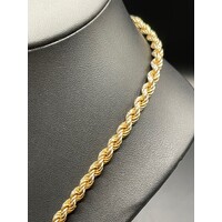 Unisex 9ct Yellow Gold Rope Link Necklace