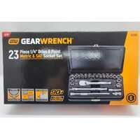 Gearwrench 23 Piece 1/4 inch Drive 6 Point Metric & SAE Socket Set 87020