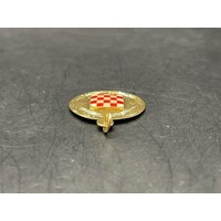 Unisex 18ct Yellow Gold Round Croation Sheild Pendant