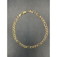 Unisex 9ct Yellow Gold Figaro Link Bracelet