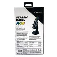 Playmax Streamcast RGB Microphone USB Condenser Plug and Play Design