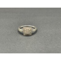 Ladies 9ct White Gold Diamond Ring