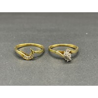 Ladies 18ct Yellow Gold Diamond Ring Set