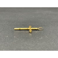 Unisex 18ct Yellow Gold Cross Pendant