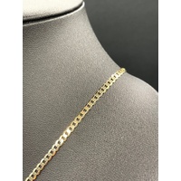 Unisex 9ct Yellow Gold Curb Link Necklace with Crucifix Pendant