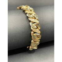 Mens 9ct Yellow Gold Chuncky Curb Link Bracelet