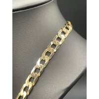 Mens 9ct Yellow Gold Curb Link Necklace