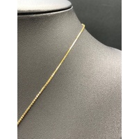 Ladies 9ct Yellow Gold Box Link Necklace and Pendant