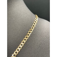 Unisex 9ct Yellow Gold Curb Link Necklace with Cross Pendant