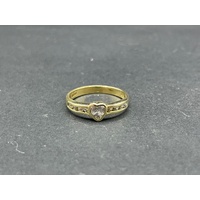 Ladies 18ct Yellow Gold Cubic Zirconia Heart Ring