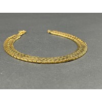 Ladies 21ct Yellow Gold Fancy Fishbone Link Bracelet