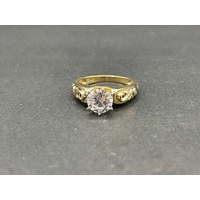 Ladies 14ct Yellow Gold Cubic Zirconia Ring