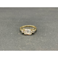 Ladies 14ct Yellow Gold Cubic Zirconia Ring