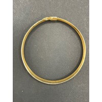 Ladies 18ct Yellow Gold Round Glass Bangle