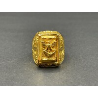 Mens 21ct Yellow Gold Eagle Ring