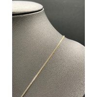 Unisex 9ct Yellow Gold Curb Link Necklace with Cross Pendant