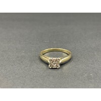 Ladies 9ct Yellow Gold Diamond Ring