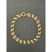 Ladies 9ct Yellow Gold Fancy Link Diamond Bracelet