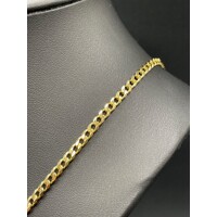 Unisex 10ct Yellow Gold Curb Link Necklace with Crucifix Pendant