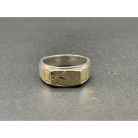 Men's Two Tone Yellow Gold and Sterling Silver Australian Flag Ring