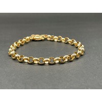 Ladies 9ct Yellow Gold Belcher Link Bracelet