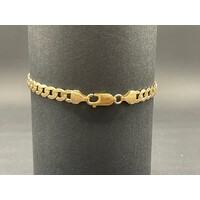 Mens 9ct Yellow Gold Curb Link Bracelet