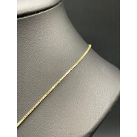 Unisex 9ct Yellow Gold Box Link Necklace & Cross Pendant