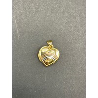 Ladies 9ct Yellow Gold Love Heart Locket Pendant