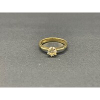 Ladies 18ct Yellow Gold Solitaire Diamond Ring