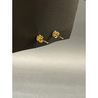 Ladies 18ct Yellow Gold Clover Stud Earrings